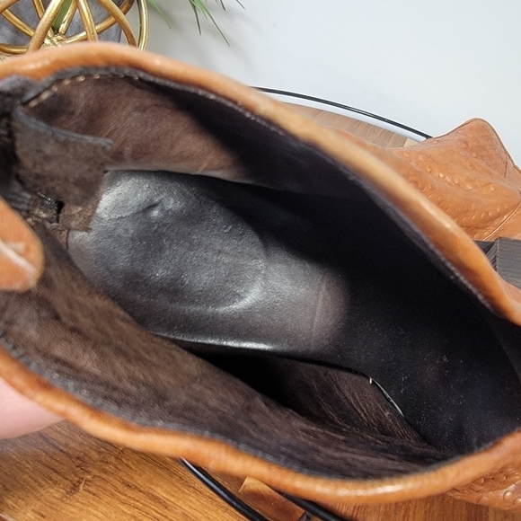 Latitude Femme Ankle Boots Leather Textured Slouch Heeled Size 38.5 - Picture 13 of 16